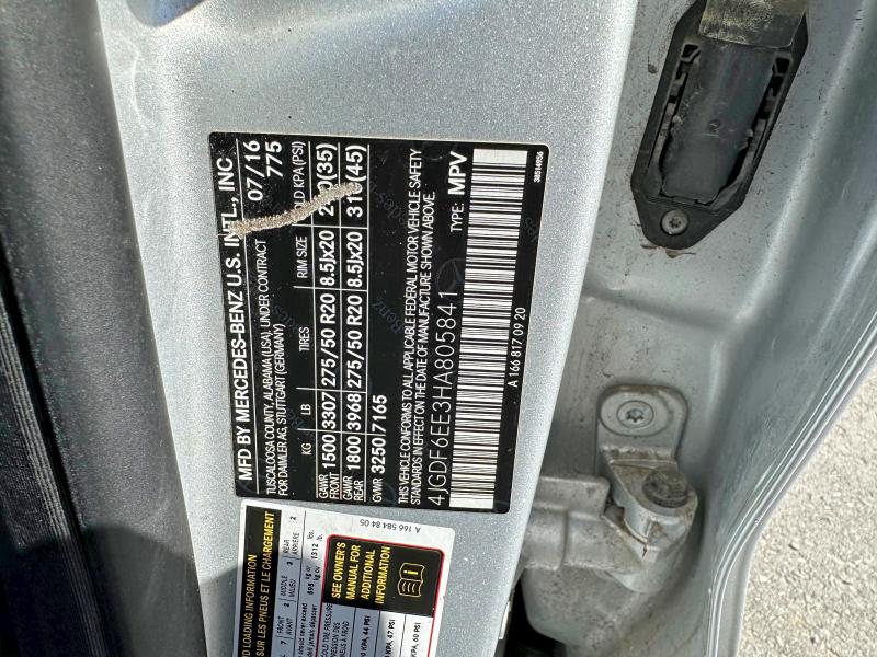 Aukcja sprzedaży 2017 Mercedes-benz Gls, vin: 4JGDF6EE3HA805841, numer aukcji: 53934846