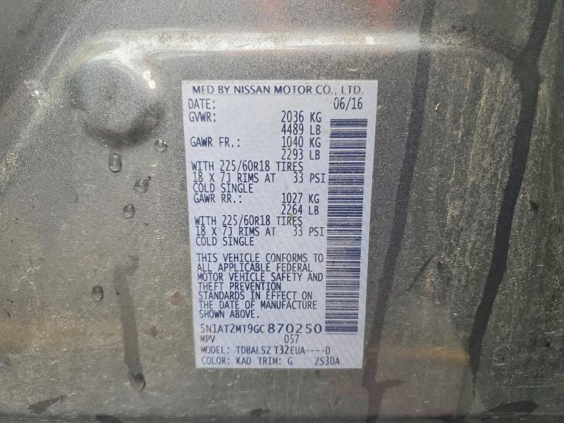 Продажа на аукционе авто 2016 Nissan Rogue, vin: 5N1AT2MT9GC870250, номер лота: 54695906