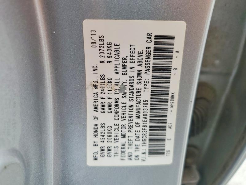 55558276 :رقم المزاد ، 1HGCR3F81EA003705 vin ، 2014 Honda Accord مزاد بيع