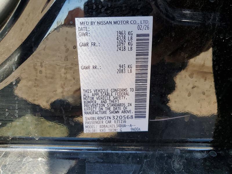 Продаж на аукціоні авто 2026 Nissan Altima, vin: 1N4BL4DV5TN320568, номер лоту: 53654376