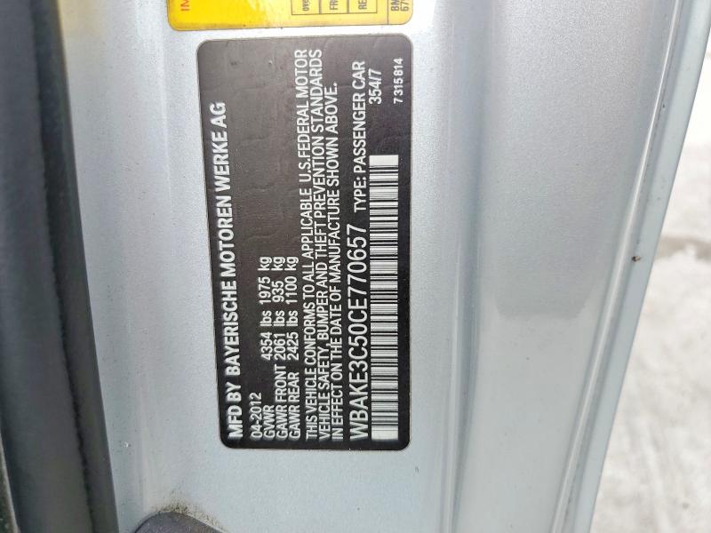 Продаж на аукціоні авто 2012 Bmw 328, vin: WBAKE3C50CE770657, номер лоту: 55210826