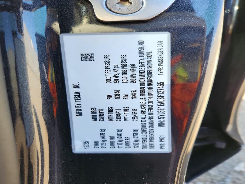 Продаж на аукціоні авто 2025 Tesla Model 3, vin: 5YJ3E1EA0SF137465, номер лоту: 53290646