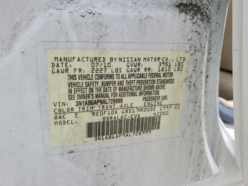 Продажа на аукционе авто 2010 Nissan Sentra, vin: 3N1AB6AP9AL728999, номер лота: 55029356