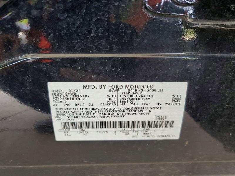 Продажа на аукционе авто 2024 Ford Edge, vin: 2FMPK4J91RBA77657, номер лота: 53617316