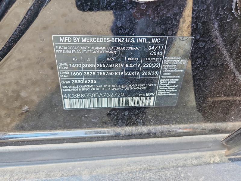 Продажа на аукционе авто 2011 Mercedes-benz Ml, vin: 4JGBB8GB8BA732720, номер лота: 53917906
