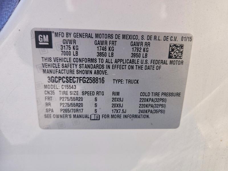 Aukcja sprzedaży 2015 Chevrolet Silverado, vin: 3GCPCSEC7FG258816, numer aukcji: 53623756
