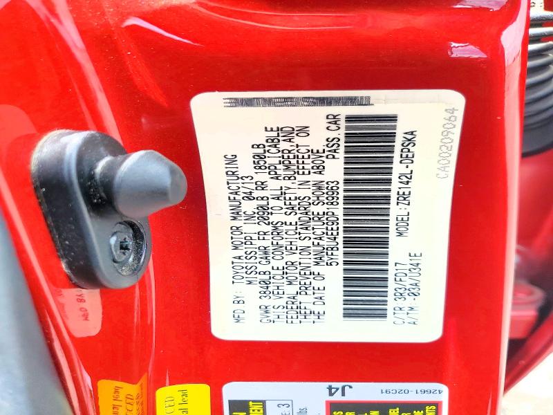 55028216 :رقم المزاد ، 5YFBU4EE9DP189963 vin ، 2013 Toyota Corolla مزاد بيع