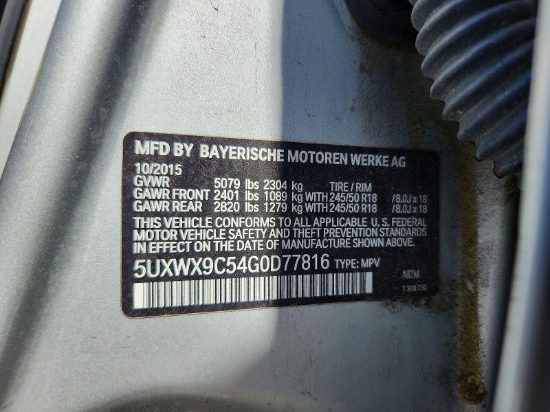 Продажа на аукционе авто 2016 Bmw X3, vin: 5UXWX9C54G0D77816, номер лота: 53210436