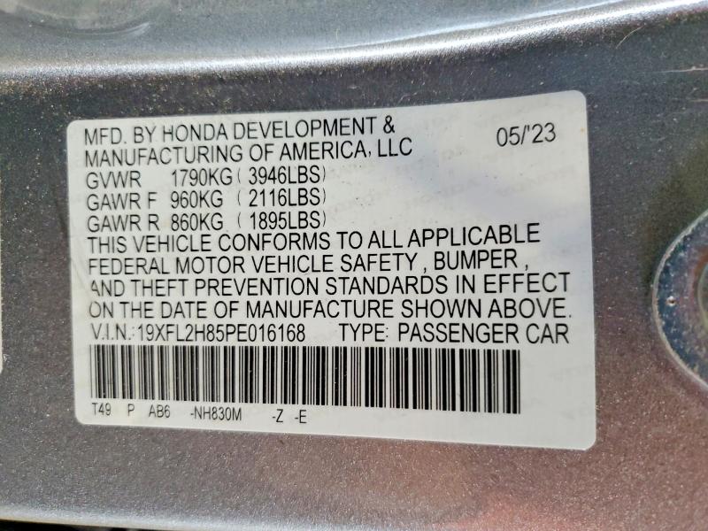 Продажа на аукционе авто 2023 Honda Civic, vin: 19XFL2H85PE016168, номер лота: 54500676