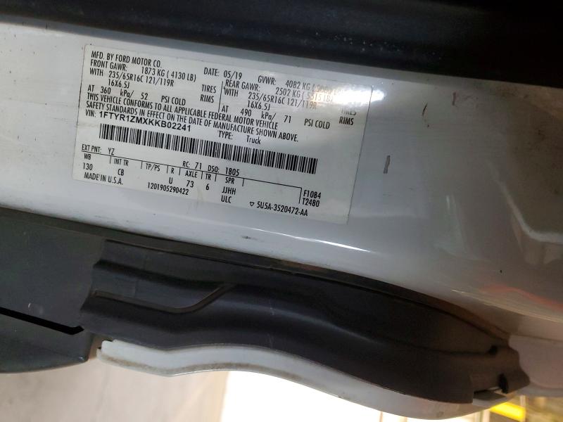 Продажа на аукционе авто 2019 Ford Transit, vin: 1FTYR1ZMXKKB02241, номер лота: 54774606