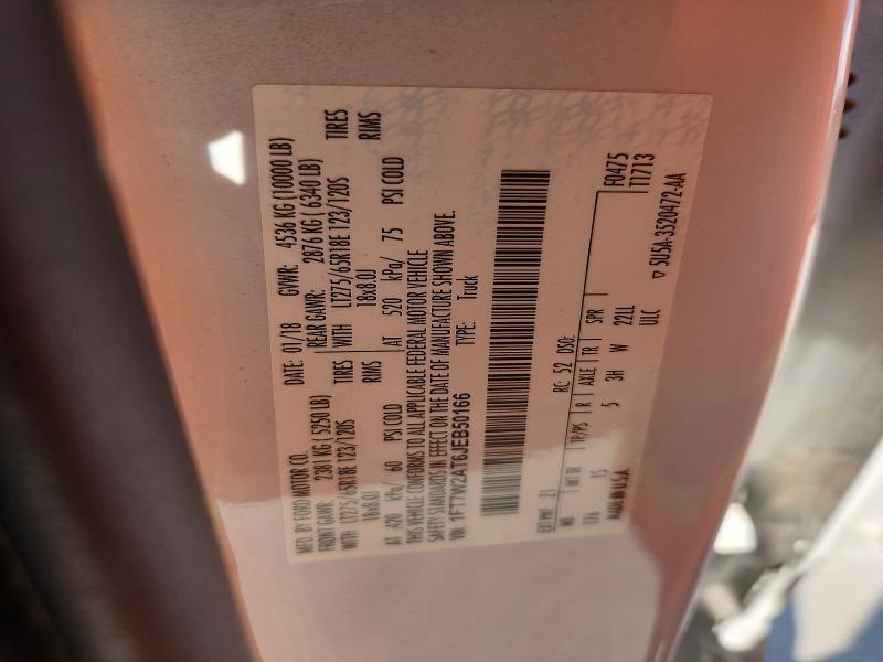 54693686 :رقم المزاد ، 1FT7W2AT6JEB50166 vin ، 2018 Ford F250 مزاد بيع