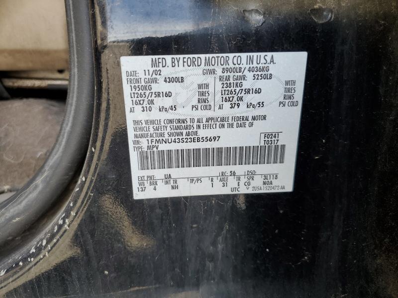 Aukcja sprzedaży 2003 Ford Excursion, vin: 1FMNU43S23EB55697, numer aukcji: 55159056