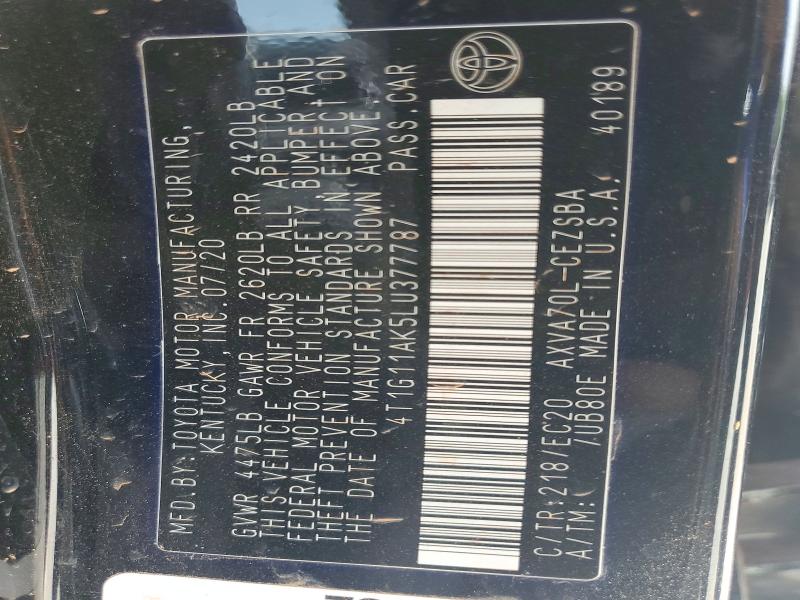 Aukcja sprzedaży 2020 Toyota Camry, vin: 4T1G11AK5LU377787, numer aukcji: 51902816