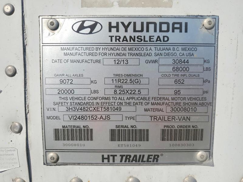 Продажа на аукционе авто 2014 Hyundai Translead Inc Unknown, vin: 3H3V482CXET581049, номер лота: 53242626