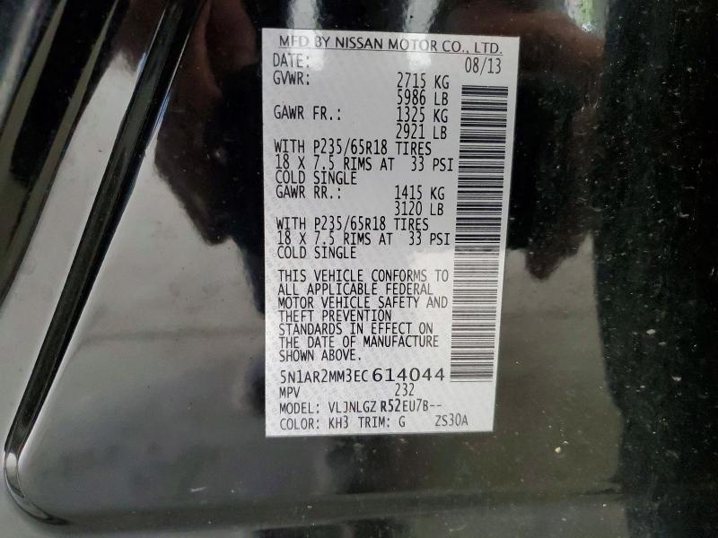 Aukcja sprzedaży 2014 Nissan Pathfinder, vin: 5N1AR2MM3EC614044, numer aukcji: 54766416