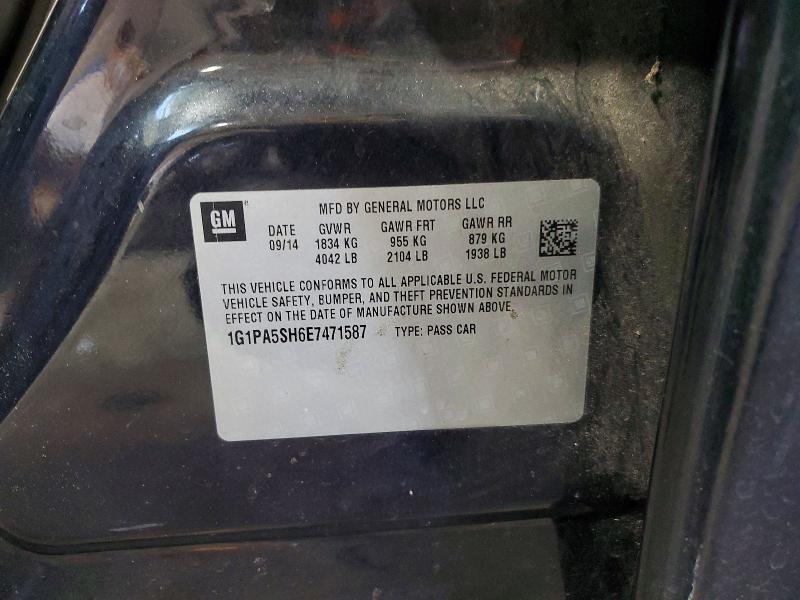 Продаж на аукціоні авто 2014 Chevrolet Cruze, vin: 1G1PA5SH6E7471587, номер лоту: 53712036