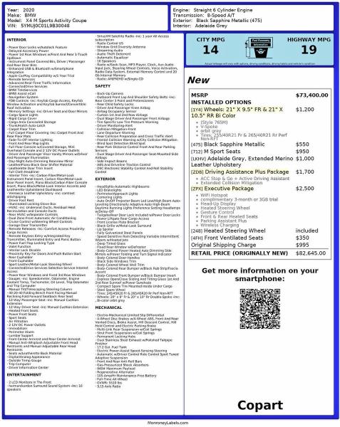 Aukcja sprzedaży 2020 Bmw X4, vin: 5YMUJ0C01L9B30048, numer aukcji: 54929136