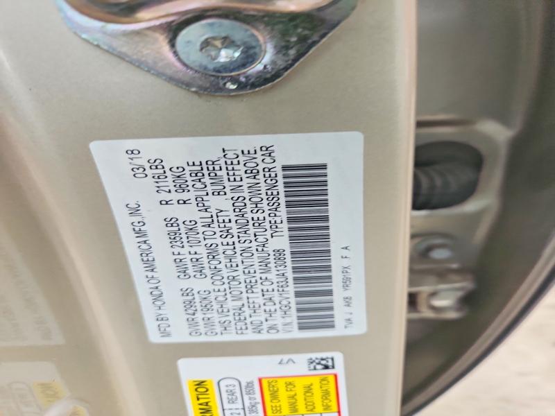 Продаж на аукціоні авто 2018 Honda Accord, vin: 1HGCV1F63JA130898, номер лоту: 52236816