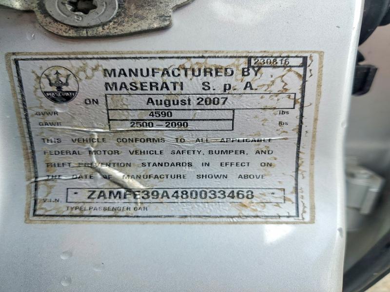 Продажа на аукционе авто 2008 Maserati Quattroporte, vin: ZAMFE39A480033468, номер лота: 54288856