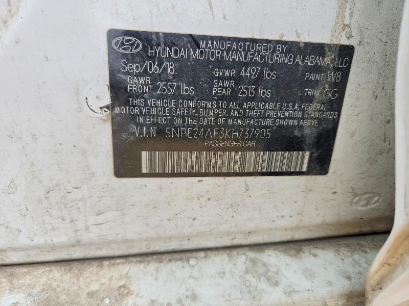Aukcja sprzedaży 2019 Hyundai Sonata, vin: 5NPE24AF3KH737905, numer aukcji: 52497556