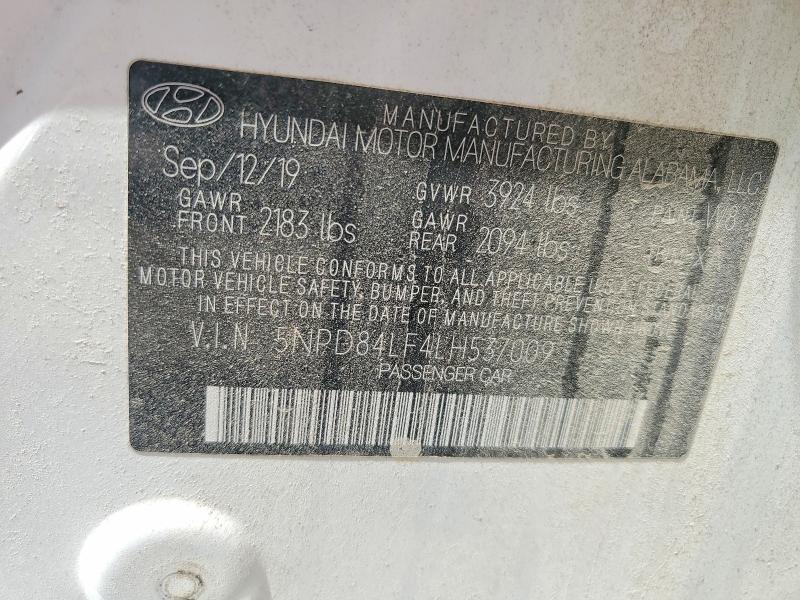Продажа на аукционе авто 2020 Hyundai Elantra, vin: 5NPD84LF4LH537009, номер лота: 52618626