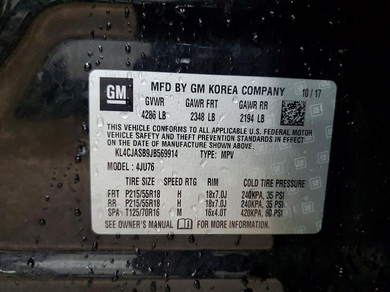 Продажа на аукционе авто 2018 Buick Encore, vin: KL4CJASB9JB569914, номер лота: 51972766