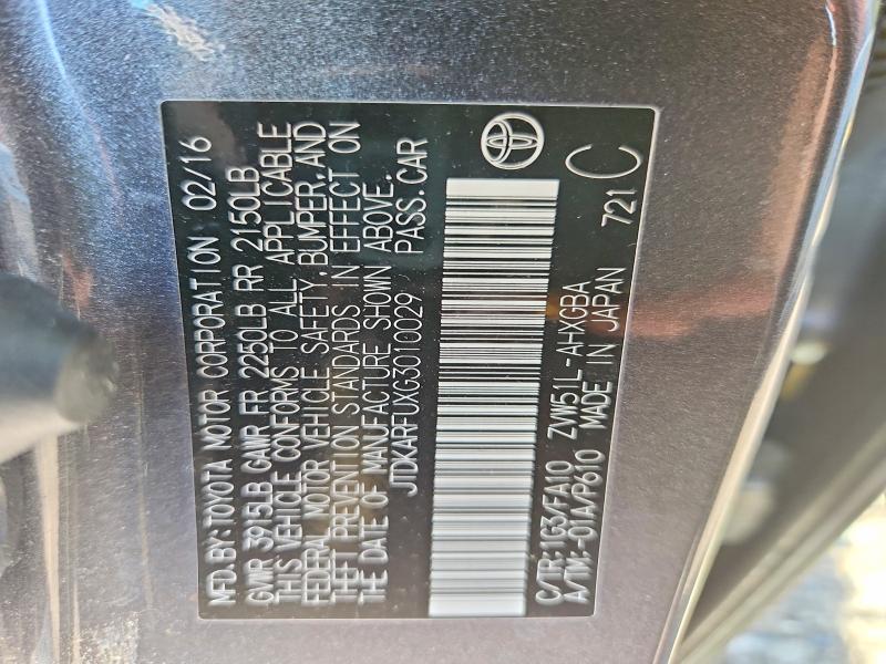 51919996 :رقم المزاد ، JTDKARFUXG3010029 vin ، 2016 Toyota Prius مزاد بيع