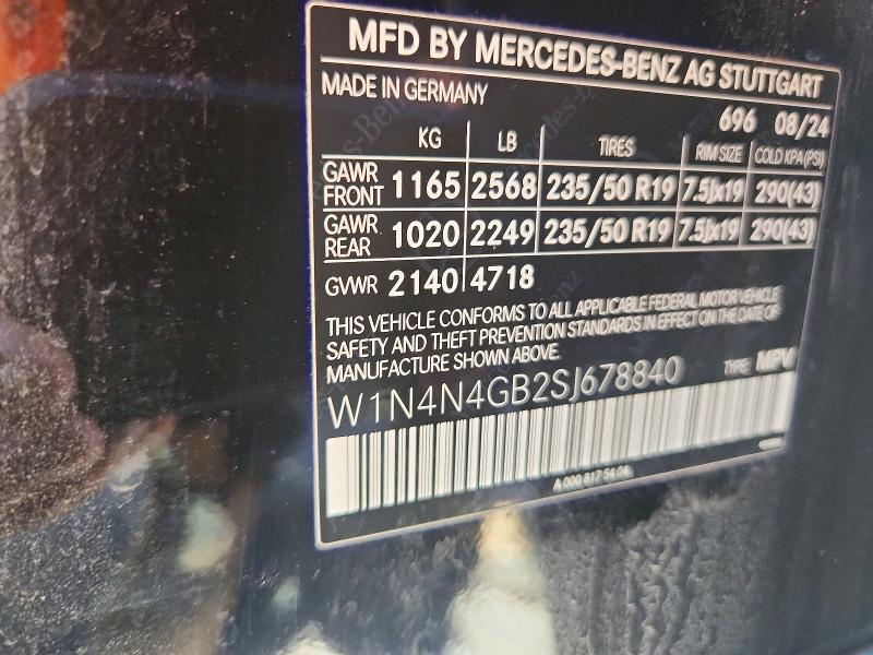 2025 Mercedes-benz Gla მანქანა იყიდება აუქციონზე, vin: W1N4N4GB2SJ678840, აუქციონის ნომერი: 55056846
