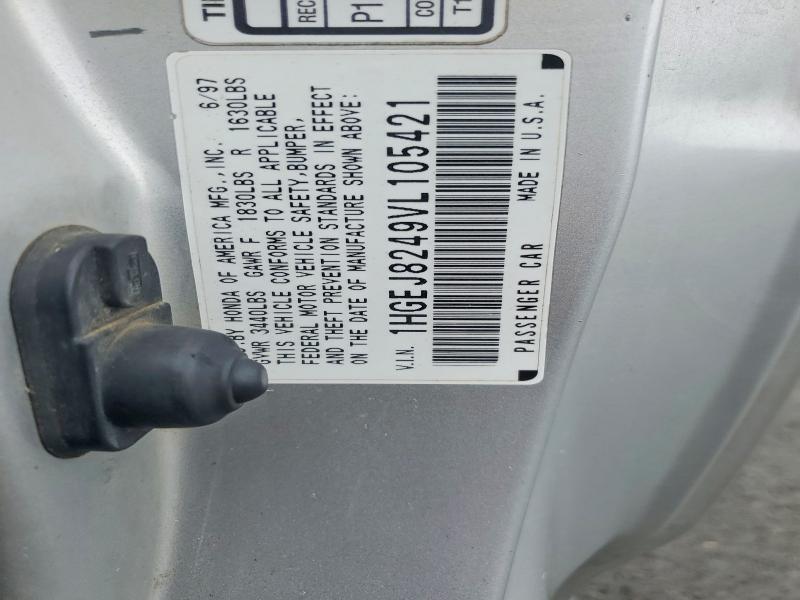52519616 :رقم المزاد ، 1HGEJ8249VL105421 vin ، 1997 Honda Civic مزاد بيع
