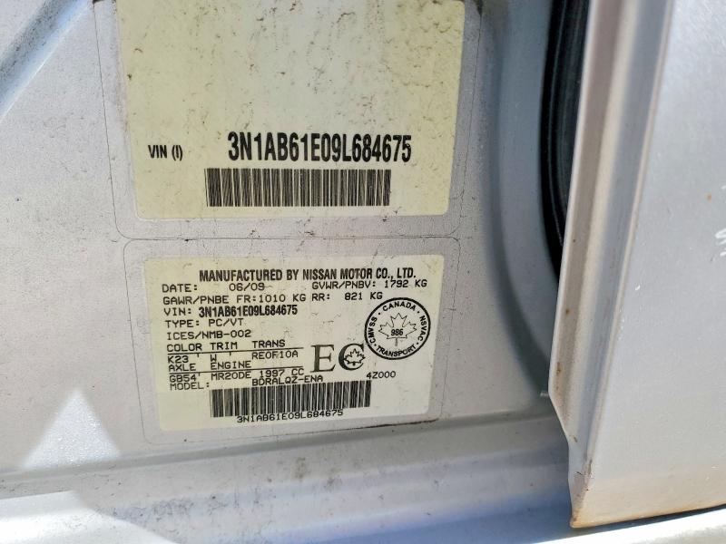 Продаж на аукціоні авто 2009 Nissan Sentra, vin: 3N1AB61E09L684675, номер лоту: 47836106