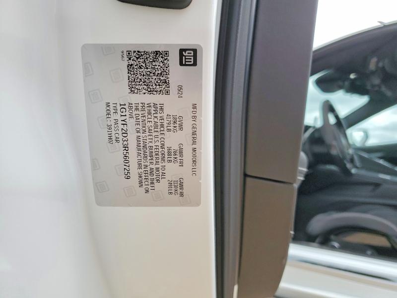 Продаж на аукціоні авто 2024 Chevrolet Corvette, vin: 1G1YF2D33R5607259, номер лоту: 51163056