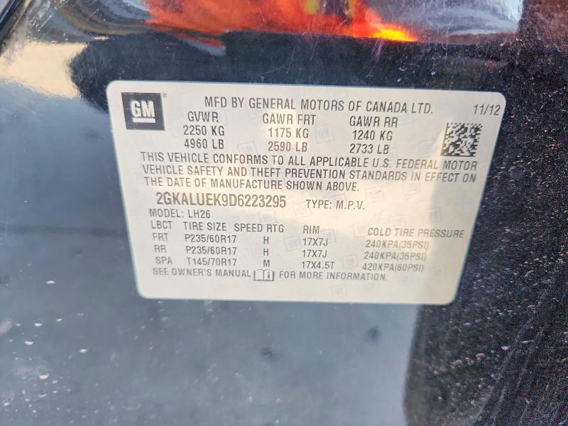 2013 Gmc Terrain მანქანა იყიდება აუქციონზე, vin: 2GKALUEK9D6223295, აუქციონის ნომერი: 54869136