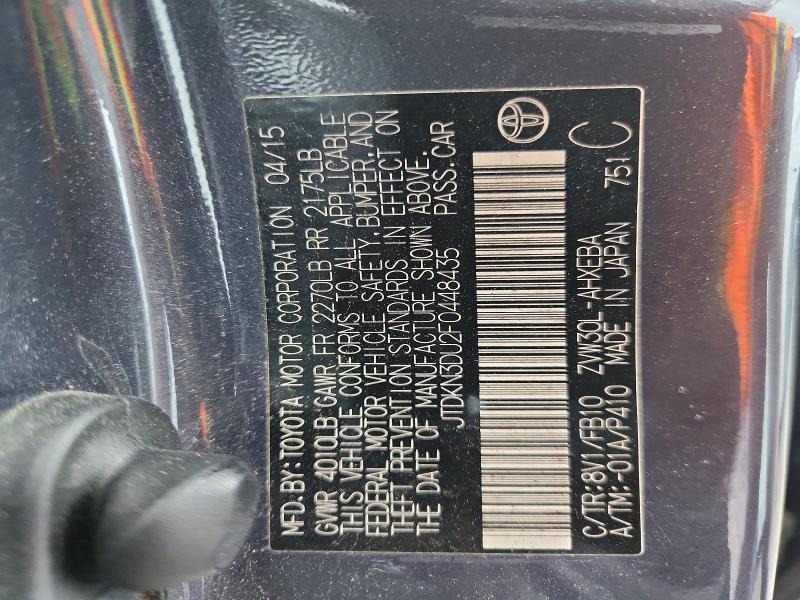 Aukcja sprzedaży 2015 Toyota Prius, vin: JTDKN3DU2F0448435, numer aukcji: 53012296