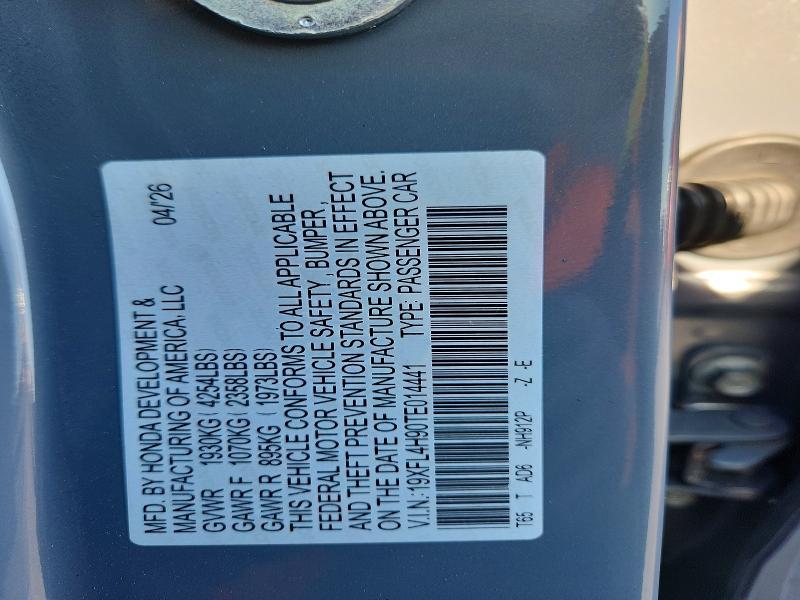 Продажа на аукционе авто 2026 Honda Civic, vin: 19XFL4H90TE014441, номер лота: 54847946