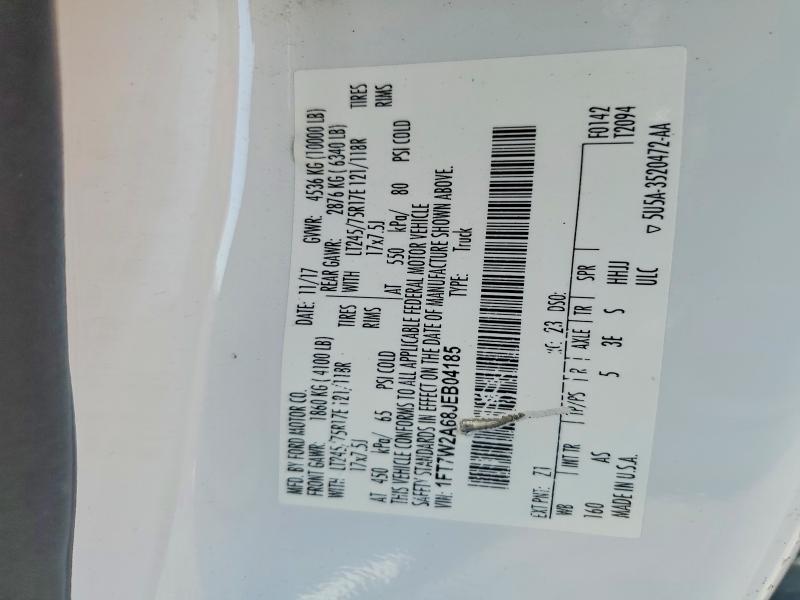 Auction sale of the 2018 Ford F250, vin: 1FT7W2A68JEB04185, lot number: 54509006