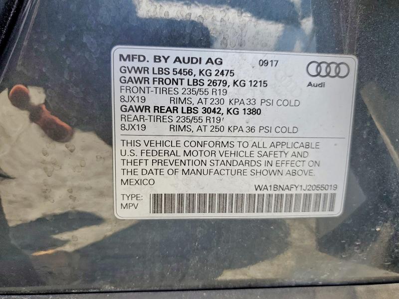 Продажа на аукционе авто 2018 Audi Q5, vin: WA1BNAFY1J2055019, номер лота: 52903596