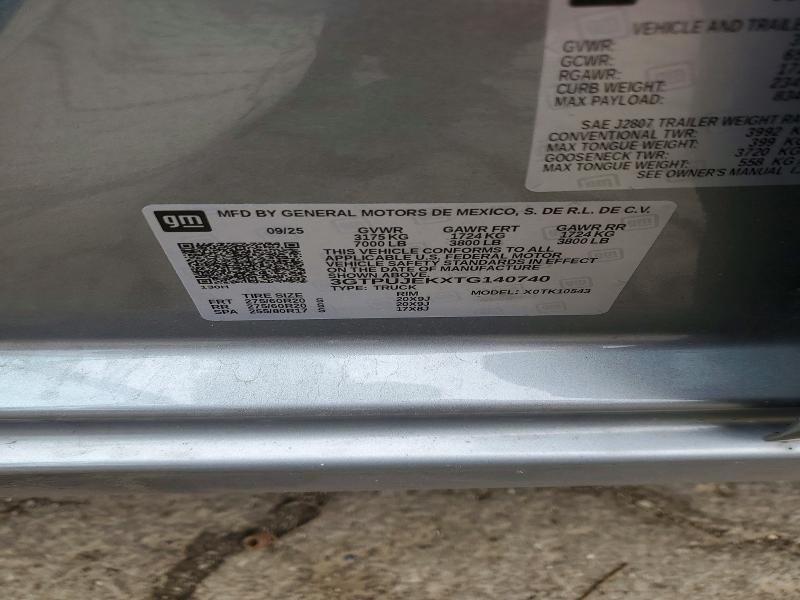 2026 Gmc Sierra მანქანა იყიდება აუქციონზე, vin: 3GTPUJEKXTG140740, აუქციონის ნომერი: 54098026