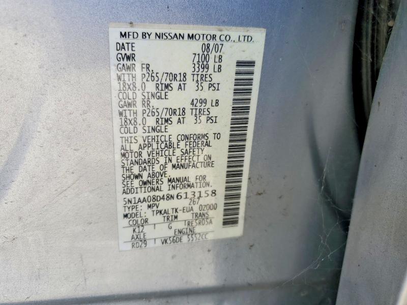Продаж на аукціоні авто 2008 Nissan Armada, vin: 5N1AA08D48N613158, номер лоту: 53824996