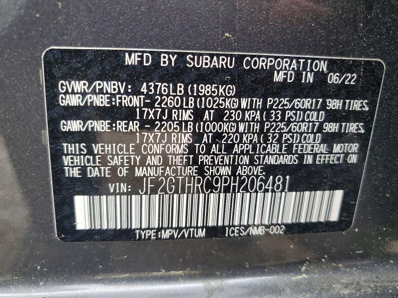 Продажа на аукционе авто 2023 Subaru Crosstrek, vin: JF2GTHRC9PH206481, номер лота: 54797736