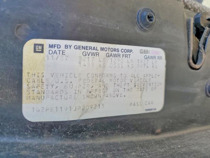 Продаж на аукціоні авто 1988 Pontiac Fiero, vin: 1G2PE1191JP209215, номер лоту: 55478146