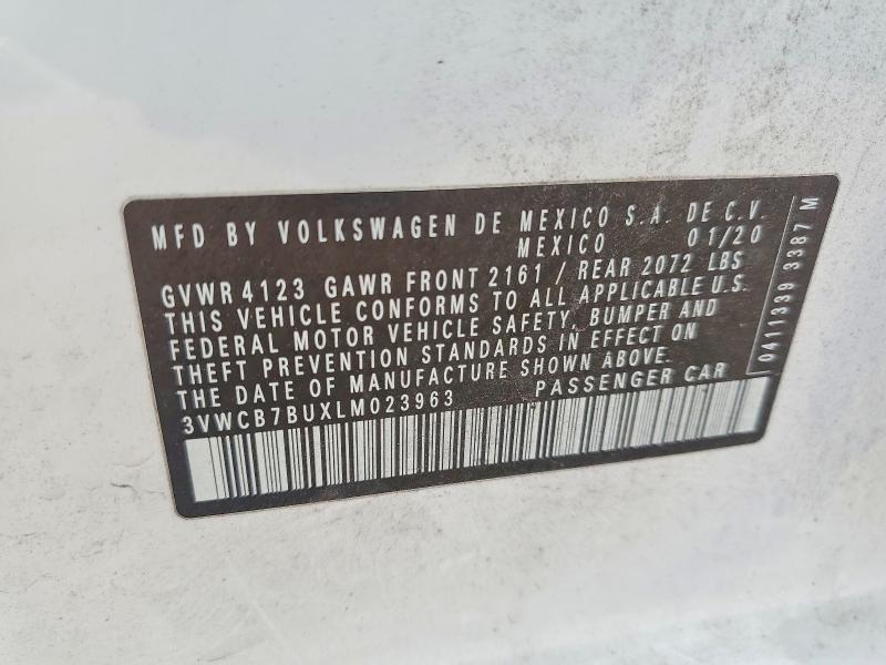 Продаж на аукціоні авто 2020 Volkswagen Jetta, vin: 3VWCB7BUXLM023963, номер лоту: 53119676