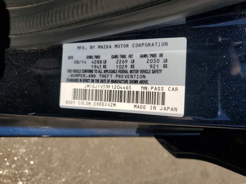 Продаж на аукціоні авто 2015 Mazda 6, vin: JM1GJ1V59F1204465, номер лоту: 54542936
