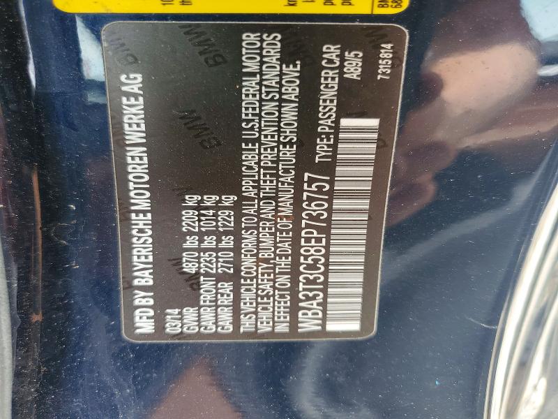 Продажа на аукционе авто 2014 Bmw 435, vin: WBA3T3C58EP736757, номер лота: 52992406