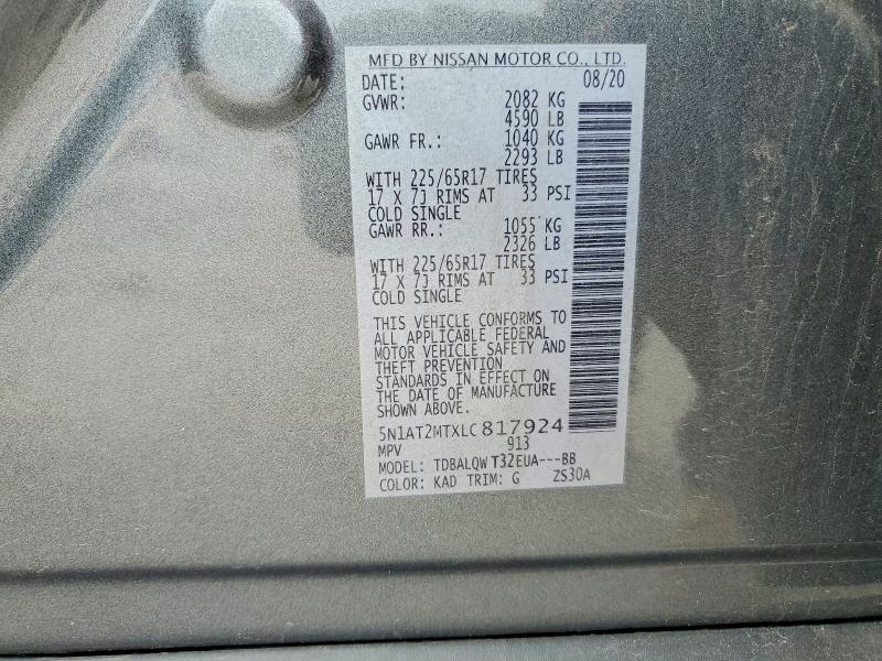 Продажа на аукционе авто 2020 Nissan Rogue, vin: 5N1AT2MTXLC817924, номер лота: 53769766