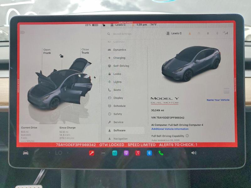 55152866 :رقم المزاد ، 7SAYGDEF3PF969342 vin ، 2023 Tesla Model Y مزاد بيع