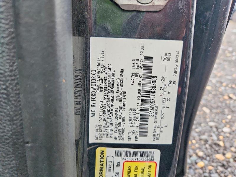 54325846 :رقم المزاد ، 3FA6P0G71DR305088 vin ، 2013 Ford Fusion مزاد بيع