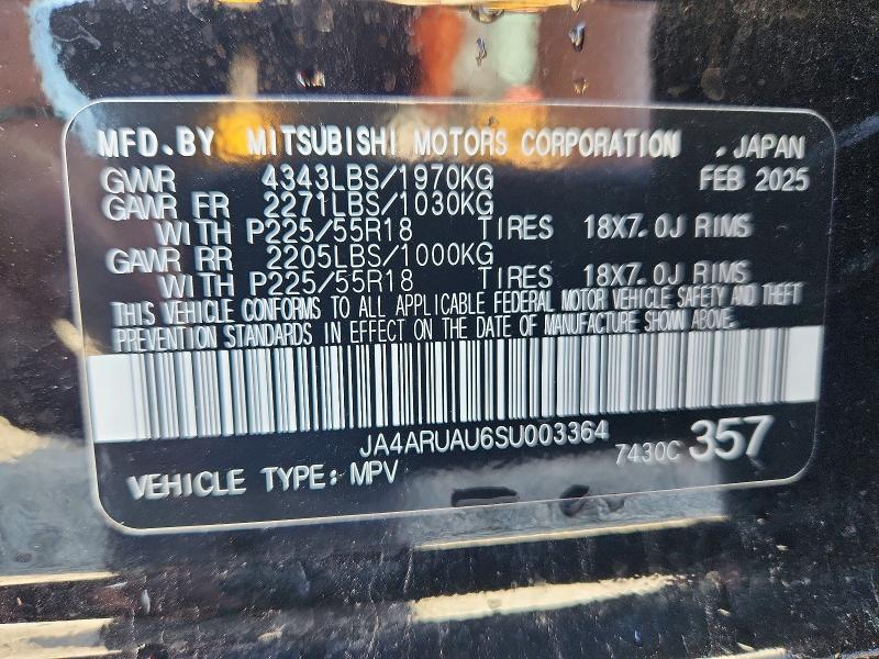Aukcja sprzedaży 2025 Mitsubishi Outlander Sport, vin: JA4ARUAU6SU003364, numer aukcji: 53536486