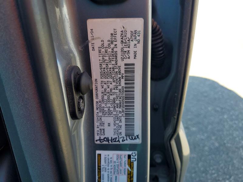 Aukcja sprzedaży 2005 Lexus Gx, vin: JTJBT20XX50070649, numer aukcji: 53608446
