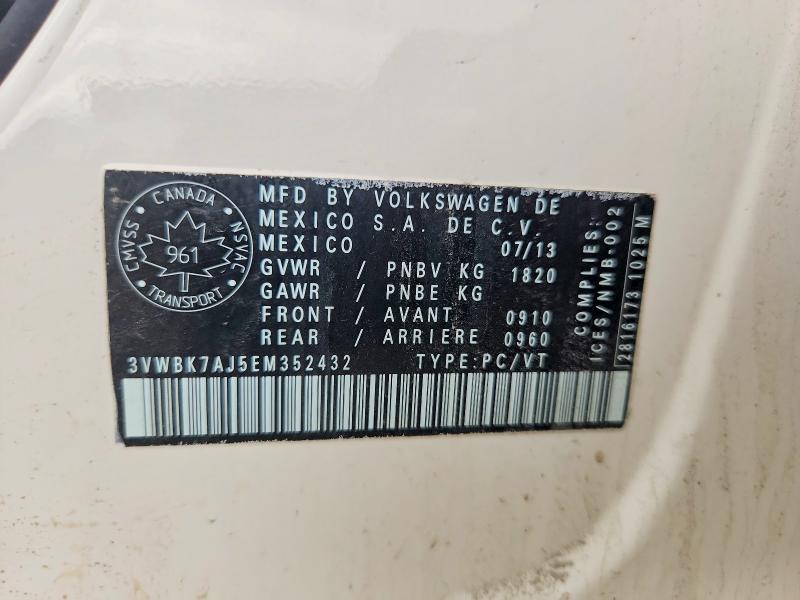 Продажа на аукционе авто 2014 Volkswagen Jetta, vin: 3VWBK7AJ5EM352432, номер лота: 54920556