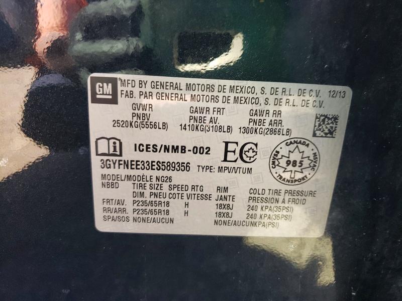 Продажа на аукционе авто 2014 Cadillac Srx, vin: 3GYFNEE33ES589356, номер лота: 55281136
